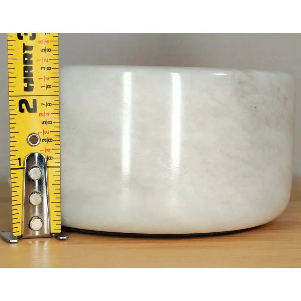 Set of 6 White Carrara Marble Stone Beverage Drink Coasters w/ Matching Base